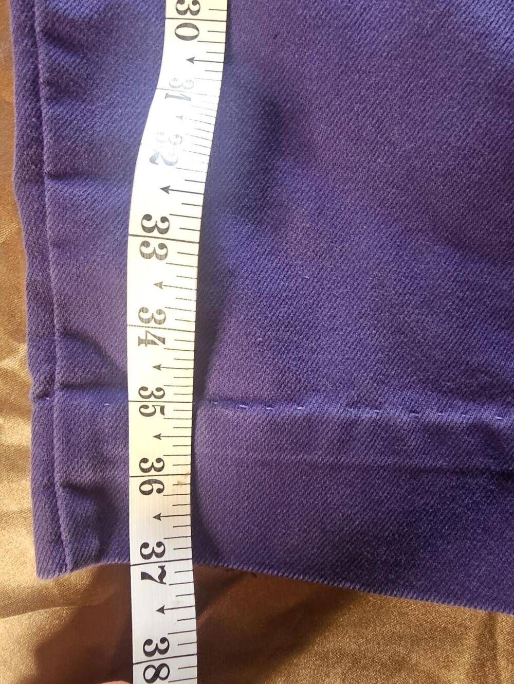 Blin's Vintage Purple Cotton Pants Size 18 Waist Straight Leg - Picture 5 of 6